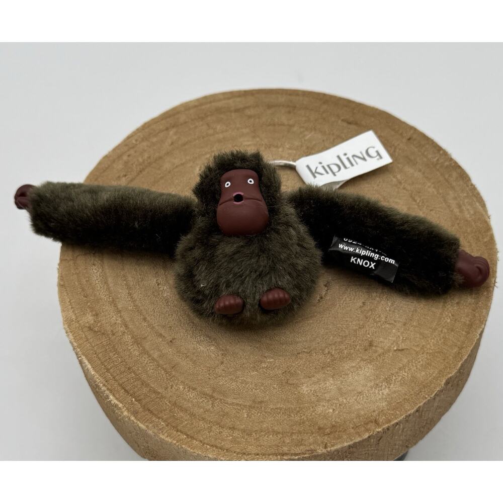 NWT Kipling Brown Monkey Keychain Knox Bag Tag